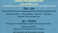 Cornwall Mini Deaffest 2023: Event&nbsp;Programme